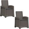 vidaXL Liegesessel Garten Rattan-Optik 2 pcs Hellgrau und Anthrazit PP 8012029 Bild 2