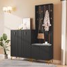 Flurschrank-Set - Elegante Garderoben-Kombination in Schwarz mit Schuhschrank - 60,5x35,2x180,5 cm + 83×35×101 cm Bild 3