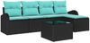 vidaXL Sofa Set mit Kissen 6 pcs Schwarz und Türkis Poly-Rattan 3354685 Bild 2