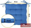 NatureMark 4er Set Stuhlkissen mit Bändern Gr. 40x40 cm Sitzkissen gefüllt, Royal Blau Bild 3