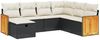vidaXL 7-tlg. Garten-Sofagarnitur mit Kissen Schwarz Poly Rattan 3265760 Bild 2