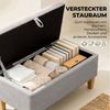 HOMCOM Sitzbank Polsterbank 71 x 37 x 36 cm mit aufklappbaren Deckel (Gepolsterte Bank, 1-St, inkl. Sitzkissen), für Wohnzimmer, Schlafzimmer, Flur, Hellgrau Bild 4