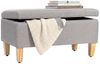 HOMCOM Sitzbank Polsterbank 71 x 37 x 36 cm mit aufklappbaren Deckel (Gepolsterte Bank, 1-St, inkl. Sitzkissen), für Wohnzimmer, Schlafzimmer, Flur, Hellgrau Bild 2
