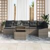vidaXL Gartensofa-set mit Kissen mit Speicher 7 pcs Grau Poly-Rattan 3349015 Bild 3