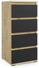 Garderoben-Set BERLIN – Kleiderschrank mit Polsterplatten, Schuhschrank und Schrankaufsatz, für Flur und Eingangsbereich (Artisan/Schwarz, Trinity 16), 225 x 40 x 220 cm Bild 4