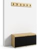 Garderoben-Set BERLIN – Kleiderschrank mit Polsterplatten, Schuhschrank und Schrankaufsatz, für Flur und Eingangsbereich (Artisan/Schwarz, Trinity 16), 225 x 40 x 220 cm Bild 3