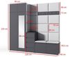 Garderoben-Set BERLIN – Kleiderschrank mit Polsterplatten, Schuhschrank und Schrankaufsatz, für Flur und Eingangsbereich (Artisan/Schwarz, Trinity 16), 225 x 40 x 220 cm Bild 2