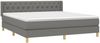 vidaXL Boxspringbett mit Matratze Dunkelgrau 160x200 cm Stoff 3130522 Bild 3