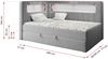 Boxspringbett mit LED, Einzelbett mit Bettkasten und Topper - JUNIOR GOLD 3 - 90x200 cm - Grau - Rechte Seite Bild 4