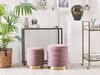 Pouf Samtstoff mit Stauraum rosa 2er Set GARLAND Bild 3