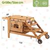 Merax Outdoor-Spielküche Massivholz, Kinderküche mit Rollen Matschküche Küchenset mit Zubehör 132x59x60.5cm Bild 4