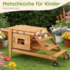 Merax Outdoor-Spielküche Massivholz, Kinderküche mit Rollen Matschküche Küchenset mit Zubehör 132x59x60.5cm Bild 3