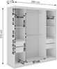Schwebetürenschrank WALENCJA mit Spiegel & Lacobel-Glas, moderner Kleiderschrank, Breite 200 cm, High-Gloss Design - mit Schubladen - Weiß Bild 5