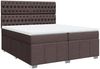 vidaXL Boxspringbett mit Matratze Dunkelbraun 200x200 cm Stoff 3294085 Bild 3