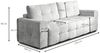 Schlafsofa Designersofa Sofa 3-Sitzer ARIELLE in Stoff Perfect Harmony Hellgrau Bild 5