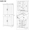 Celya Hochschrank mit verstellbaren Regalböden und Schubladen (mit ausziehbaren Regalböden und Kühlschranktüren) Ideal für Esszimmer, Wohnzimmer und Küche Bild 2