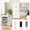 Celya Hochschrank mit verstellbaren Regalböden und Schubladen (mit ausziehbaren Regalböden und Kühlschranktüren) Ideal für Esszimmer, Wohnzimmer und Küche Bild 3