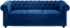 Vente-unique - CHESTERFIELD Sofa and armchair set SamtStoff Blau - B 78 cm88 cm x H 72 cm x L 168 cm85 cm205 cm Bild 2