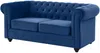 Vente-unique - CHESTERFIELD Sofa and armchair set SamtStoff Blau - B 78 cm88 cm x H 72 cm x L 168 cm85 cm205 cm Bild 5