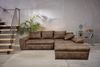 Ecksofa Vintage Schlafsofa Eckcouch L-Sofa mit Ottomane und Bettkasten in Braun Bild 2