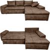 Ecksofa Vintage Schlafsofa Eckcouch L-Sofa mit Ottomane und Bettkasten in Braun Bild 1