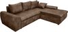 Ecksofa Vintage Schlafsofa Eckcouch L-Sofa mit Ottomane und Bettkasten in Braun Bild 3