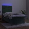 vidaXL Boxspringbett mit Matratze & LED Dunkelgrün 100x200 cm Samt 3136230 Bild 4