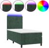 vidaXL Boxspringbett mit Matratze & LED Dunkelgrün 100x200 cm Samt 3136230 Bild 2