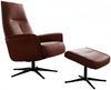 KAWOLA Relaxsessel JOSIANE Drehsessel Lederfaserstoff cognac mit Hocker 107 x 87 x 78 cm Bild 3