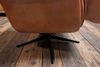 KAWOLA Relaxsessel JOSIANE Drehsessel Lederfaserstoff cognac mit Hocker 107 x 87 x 78 cm Bild 4