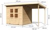 Karibu Gartenhaus 14 mm Merseburg 4 Gerätehaus mit Anbau 374 x 214 cm unbehandelt Bild 2