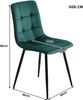 Merax 140cm Esstisch mit 4 Stühlen Set Esszimmer Sitzgruppe, Metallbeine,Essgruppe, (5-tlg), Samt, Grün Bild 4
