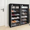 JEOBEST Schuhregal Schuhschrank Schuhaufbewahrung mit staubdichtem Überzug, 7 Ebenen, Metallgestell, für Flur, Wohnzimmer Bild 2