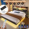 BlingBin Polsterbett Schwebebett (1-tlg, mit LED-Beleuchtung, Kopfteil-Stauraum, USB- & Type-C-Ladestation), Doppelbett 180x200 cm, 15 cm Bodenfreiheit, bis 300 kg belastbar Bild 3