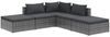 vidaXL 5-tlg. Garten-Lounge-Set mit Kissen Poly Rattan Grau 3101613 Bild 2