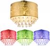 RGB LED Deckenleuchte, blattgold, Kristalle, H 31 cm Bild 1