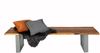 Sitzbank Baumkante 180 cm Cognac massiv Akazie silber ESRA 60973861 Bild 2