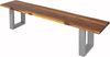 Sitzbank Baumkante 180 cm Cognac massiv Akazie silber ESRA 60973861 Bild 1
