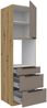 Küchen Hochschrank 60 cm Küche ARIA Sandgrau ultra matt + Eiche Artisan matt, hochwertige Fronten mit Anti Fingerprint Beschichtung, Soft-Close Küchenzeile Küchenblock Bild 3