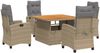vidaXL 5-tlg. Garten-Essgruppe mit Kissen Beige Poly Rattan 3277425 Bild 2