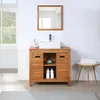 Vente-unique - SEPANG Spiegel Holz, Platte Braun - B 0,2 cm x H 60 cm x L 60 cm Bild 4