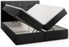 Boxspringbett Schlafzimmerbett ARTURO 200x200cm Stoff Freya Schwarz Bild 3