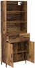 vidaXL Highboard Altholz 69,5 x 34 x 180 cm Engineered Wood und Glas 3415666 Bild 5