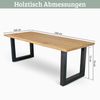 Massivholz Wohnzimmertisch mit Baumkante RAGNAR - 240x100cm, Eichenholz, U-Tie Gestell | Esstisch Holz Küchentisch Esszimmertisch Bild 2