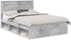 vidaXL Bettrahmen mit Kopfteil Beton 140 x 190 cm Massives Kiefernholz 3409754 Bild 2