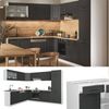 Eckküche R-Line Anthrazit Landhaus/Weiß 287 x 46 cm ohne Arbeitsplatte Vicco Bild 2