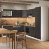 Eckküche R-Line Anthrazit Landhaus/Weiß 287 x 46 cm ohne Arbeitsplatte Vicco Bild 4