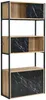Vente-unique - YELANIA Bookcase Holz, Platte SchwarzBeige - B 34 cm x H 180 cm x L 80 cm Bild 3