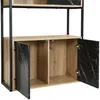 Vente-unique - YELANIA Bookcase Holz, Platte SchwarzBeige - B 34 cm x H 180 cm x L 80 cm Bild 4