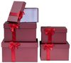 Levandeo® Geschenkbox, Geschenkbox 5er Set mit Deckel Bordeaux Rot Weihnachten Schachtel Bild 4